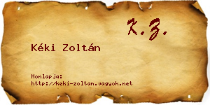 Kéki Zoltán névjegykártya