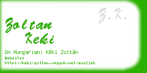 zoltan keki business card